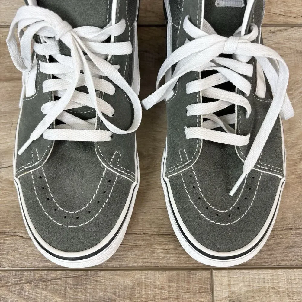 Vans Sk8 Hi Forest Green Suede HT Sneakers Skateboard Mens Sz 8 Athletic Preppy